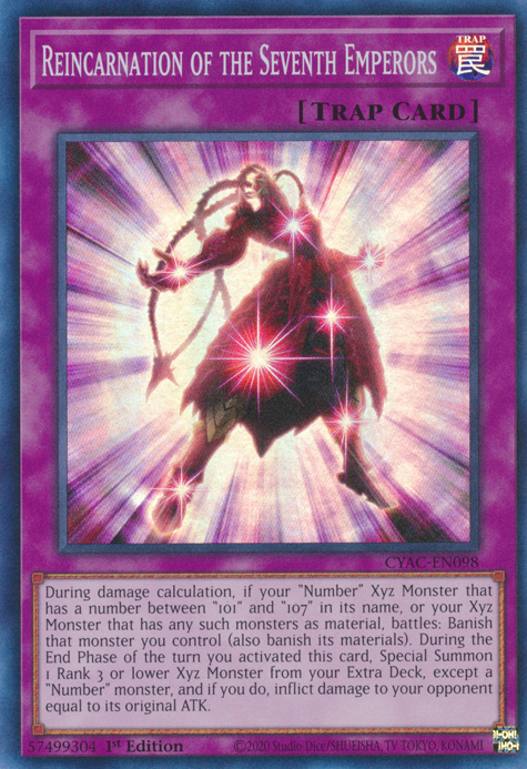 Reincarnation of the Seventh Emperors [CYAC-EN098] Super Rare | Odin's Place
