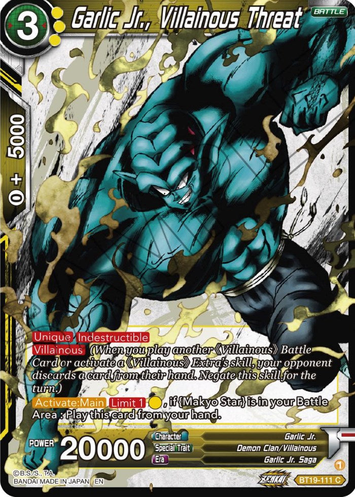Garlic Jr., Villainous Threat (BT19-111) [Fighter's Ambition] | Odin's Place