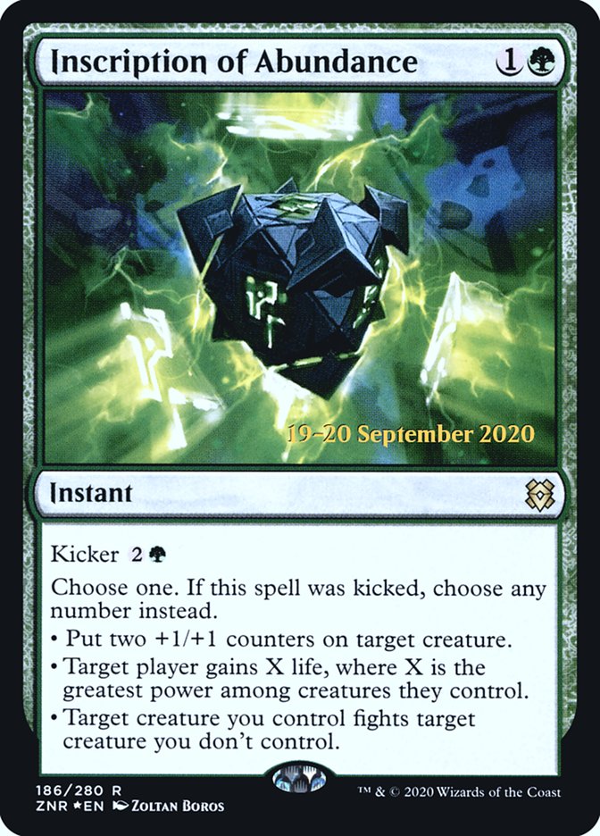 Inscription of Abundance [Zendikar Rising Prerelease Promos] | Odin's Place