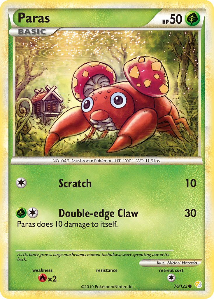 Paras (76/123) [HeartGold & SoulSilver: Base Set] | Odin's Place