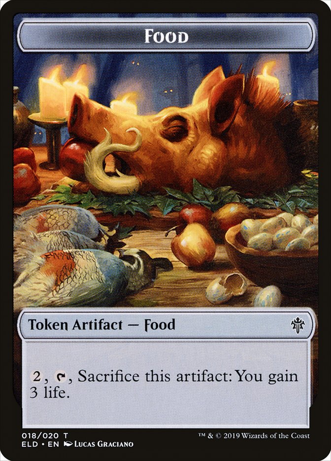 Human Warrior // Food (18) Double-Sided Token [Throne of Eldraine Tokens] | Odin's Place