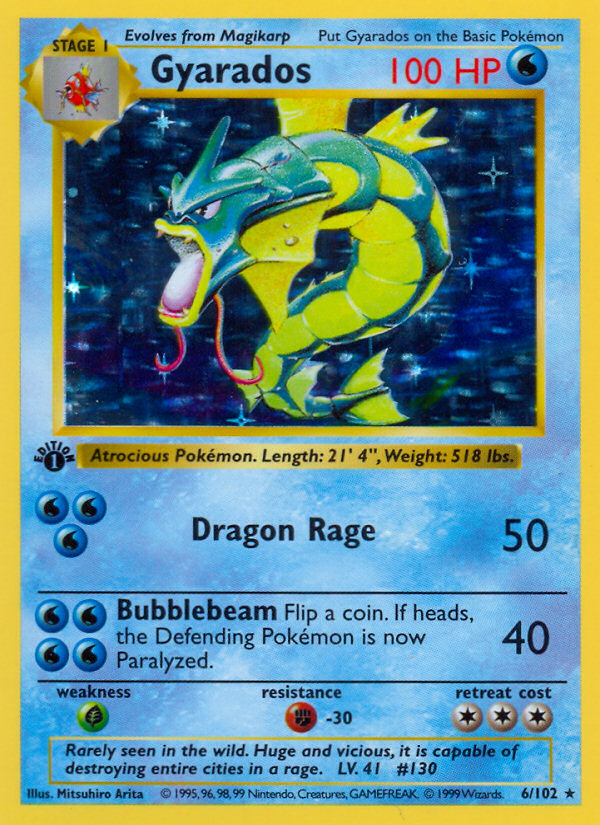 Gyarados (6/102) (Shadowless) [Base Set 1st Edition] | Odin's Place