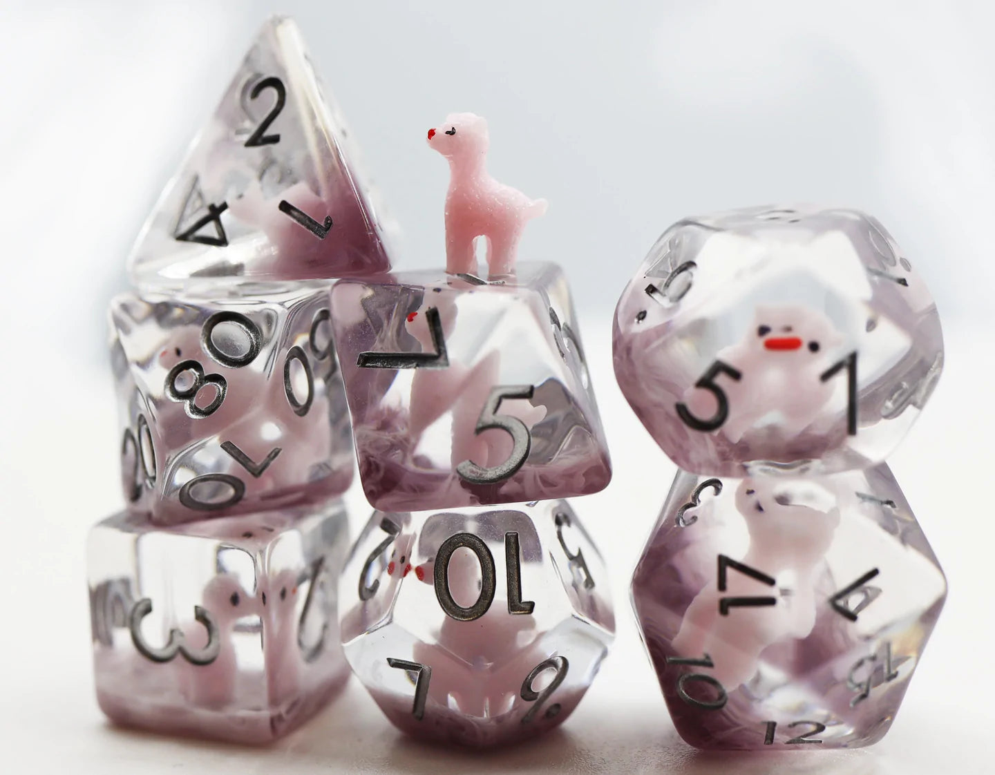 Foam Brain Pink Alpaca Poly 7 Dice Set | Odin's Place