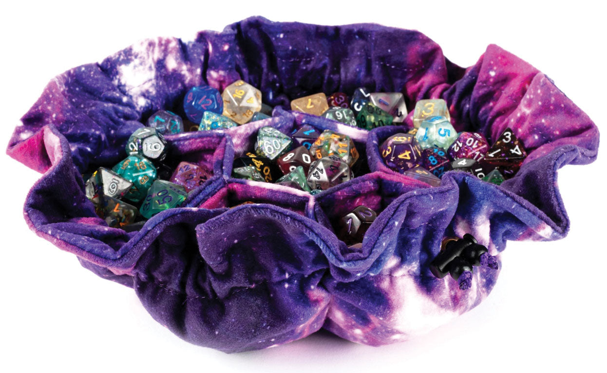 MDG Velvet Compartment Dice Bag with Pockets: Nebula | Odin's Place