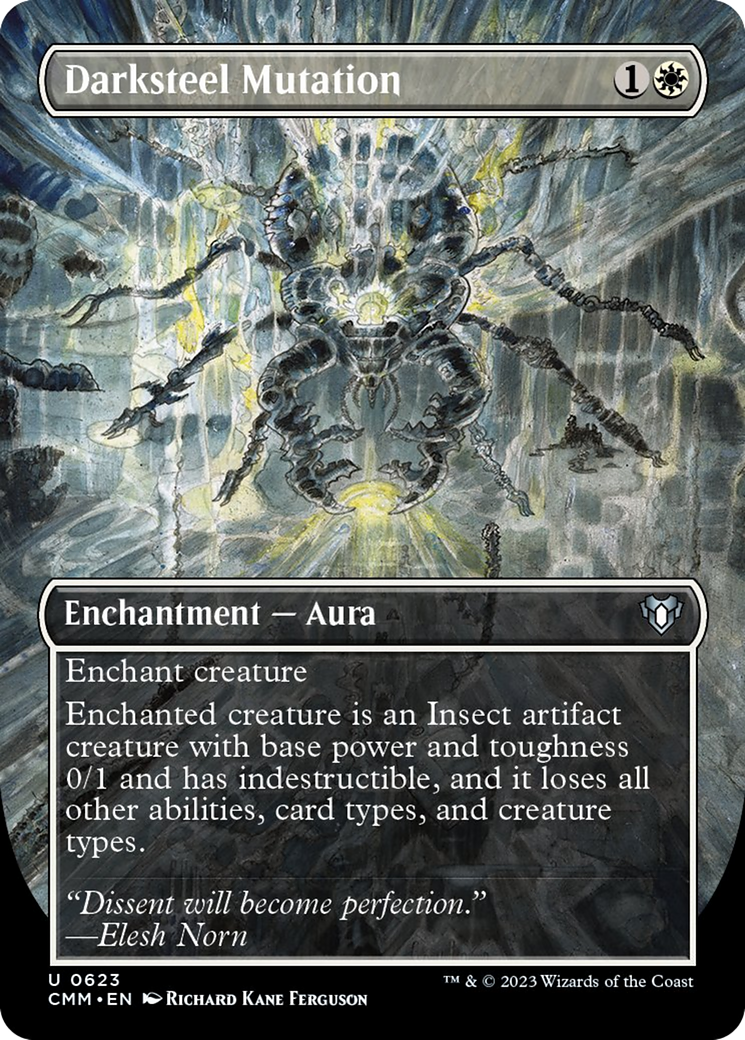 Darksteel Mutation (Borderless Alternate Art) [Commander Masters] | Odin's Place