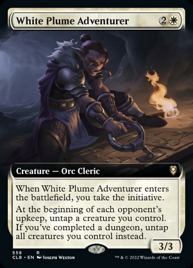 White Plume Adventurer (Extended Art) [Commander Legends: Battle for Baldur's Gate] | Odin's Place