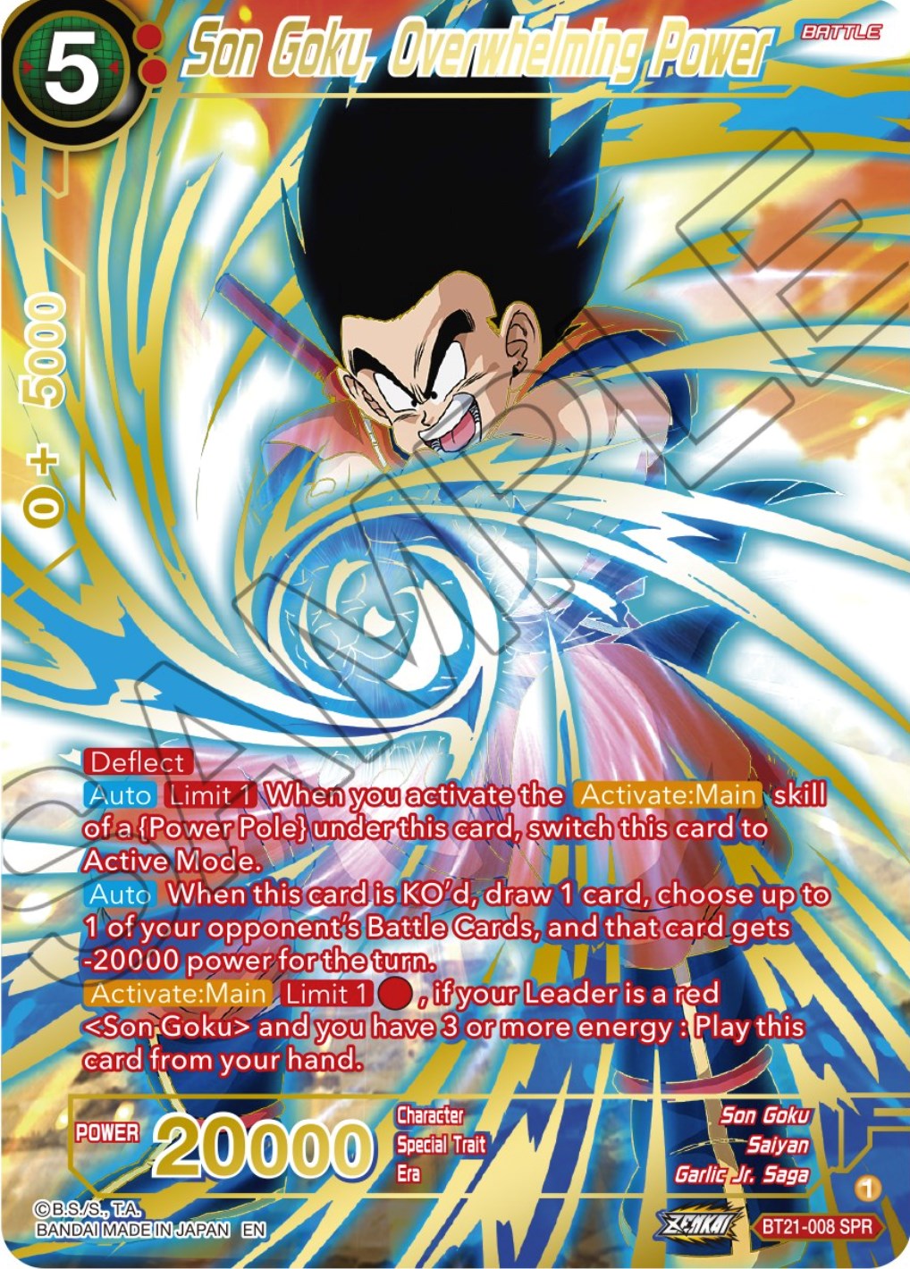 Son Goku, Overwhelming Power (SPR) (BT21-008) [Wild Resurgence] | Odin's Place