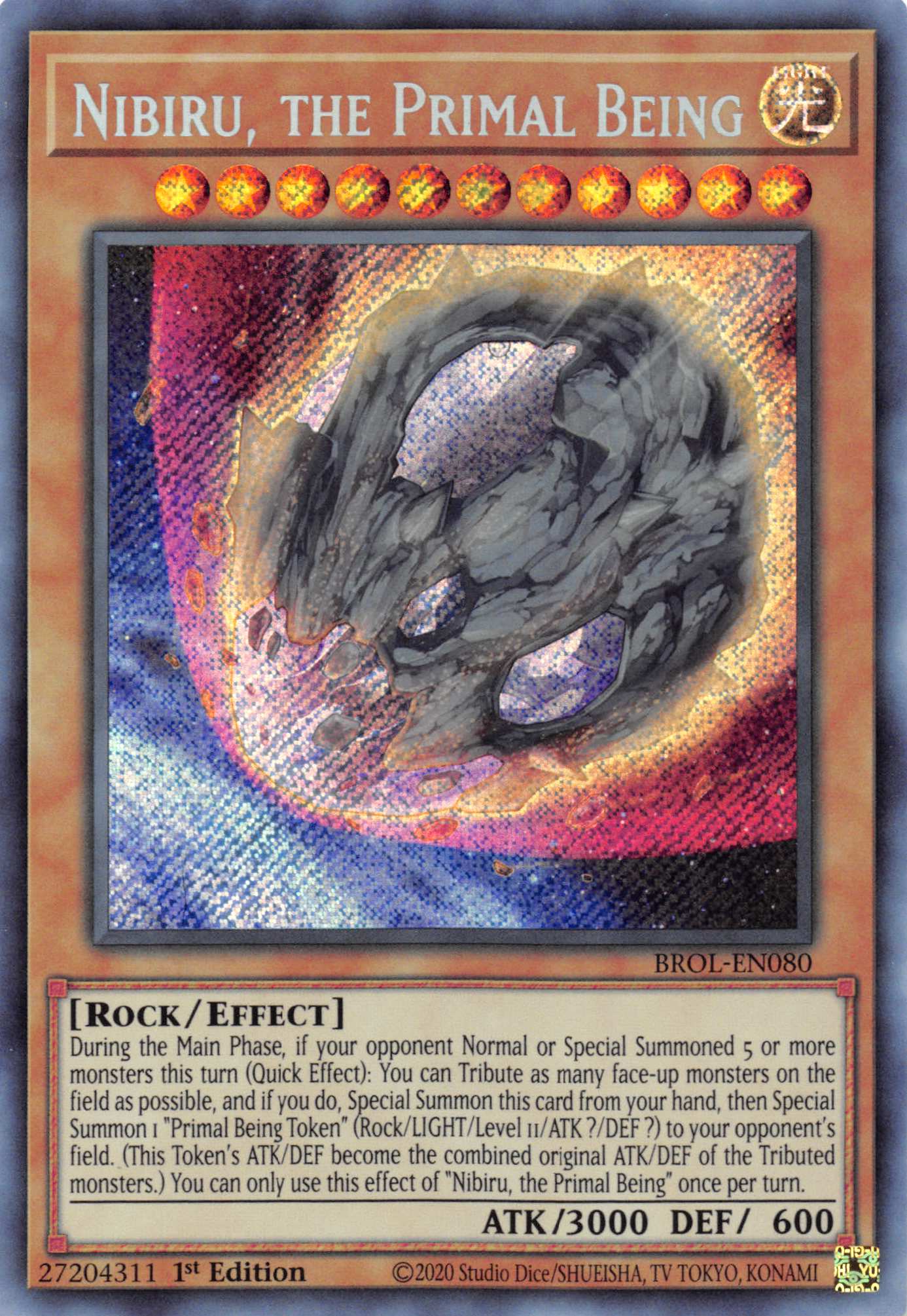 Nibiru, the Primal Being [BROL-EN080] Secret Rare | Odin's Place