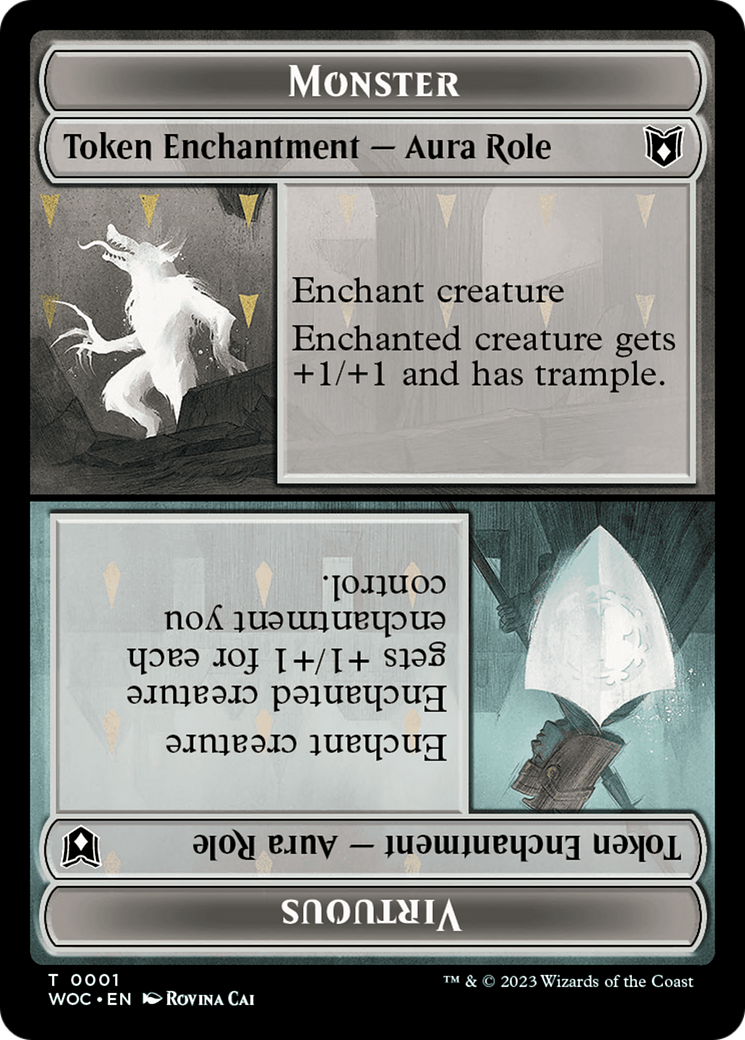 Copy // Monster Role / Virtuous Role Double-Sided Token [Wilds of Eldraine Commander Tokens] | Odin's Place