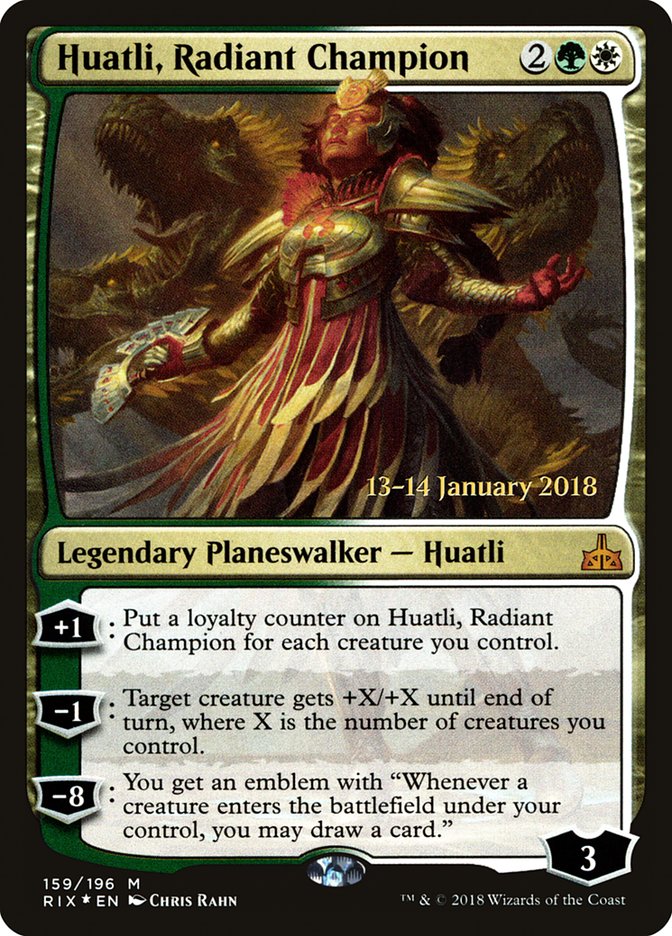 Huatli, Radiant Champion (159) [Rivals of Ixalan Prerelease Promos] | Odin's Place