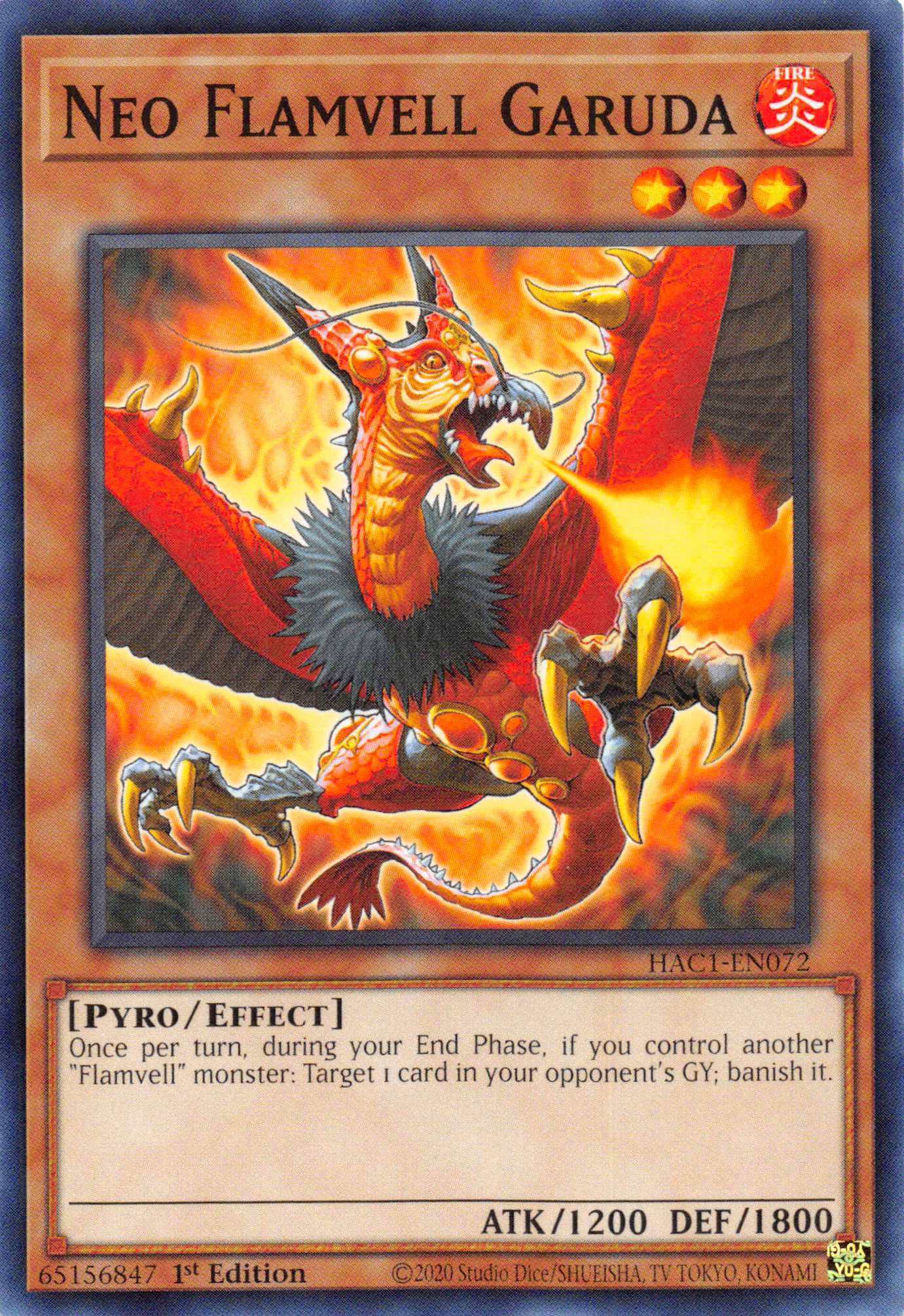Neo Flamvell Garuda (Duel Terminal) [HAC1-EN072] Parallel Rare | Odin's Place