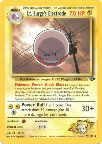 Lt. Surge's Electrode (52/132) [Gym Challenge Unlimited] | Odin's Place