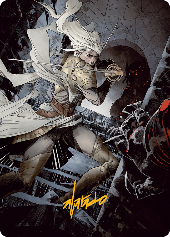 Thalia, Guardian of Thraben Art Card (Gold-Stamped Signature) [March of the Machine Art Series] | Odin's Place