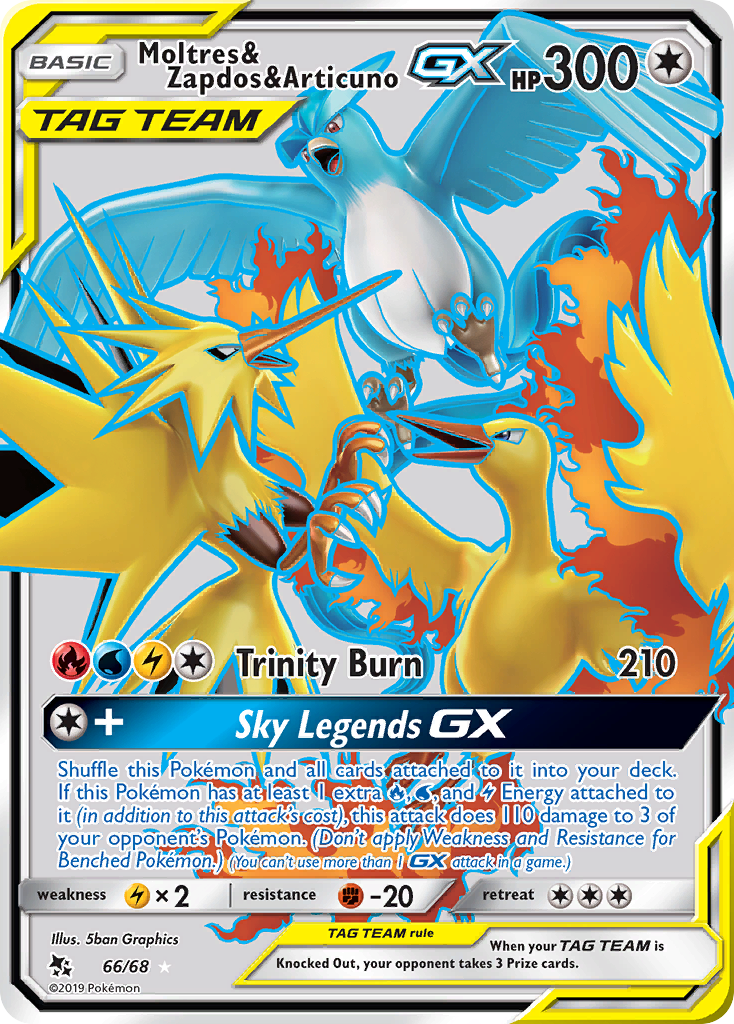 Moltres & Zapdos & Articuno GX (66/68) [Sun & Moon: Hidden Fates] | Odin's Place