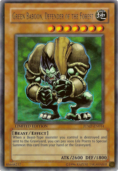 Green Baboon, Defender of the Forest [JUMP-EN014] Ultra Rare | Odin's Place