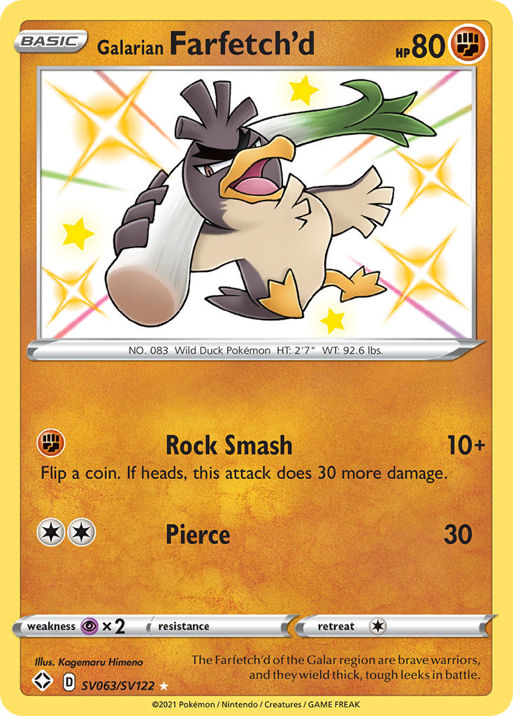 Galarian Farfetch'd (SV063/SV122) [Sword & Shield: Shining Fates] | Odin's Place