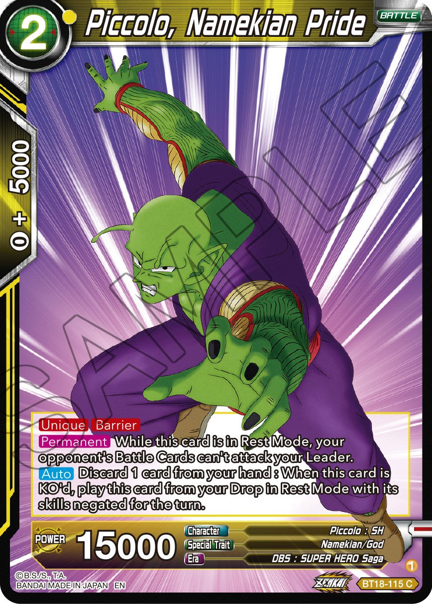 Piccolo, Namekian Pride (BT18-115) [Dawn of the Z-Legends] | Odin's Place