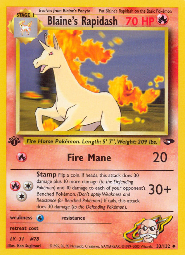 Blaine's Rapidash (33/132) [Gym Challenge 1st Edition] | Odin's Place