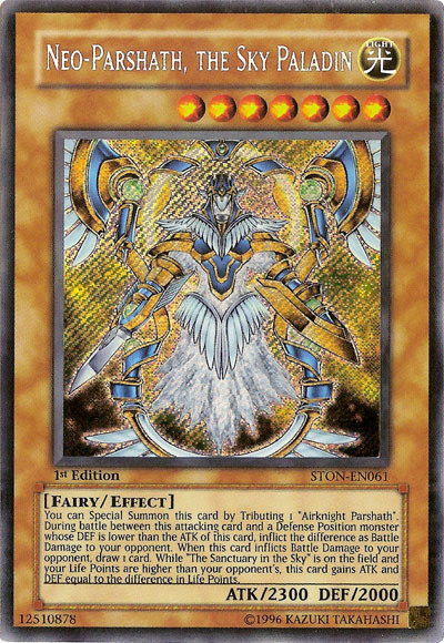 Neo-Parshath, The Sky Paladin [STON-EN061] Secret Rare | Odin's Place