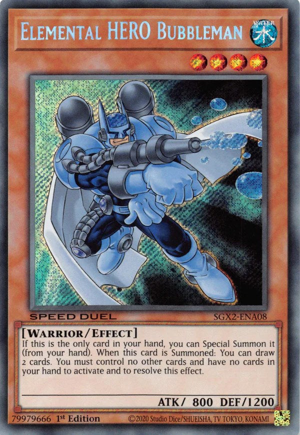 Elemental HERO Bubbleman [SGX2-ENA08] Secret Rare | Odin's Place