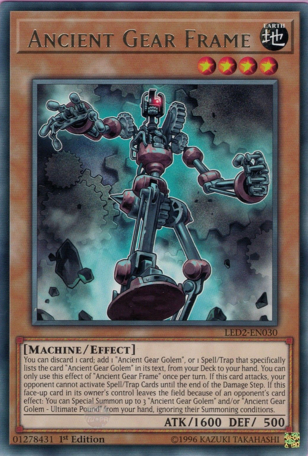 Ancient Gear Frame [LED2-EN030] Rare | Odin's Place