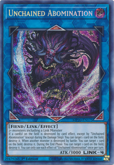 Unchained Abomination [MP20-EN175] Prismatic Secret Rare | Odin's Place