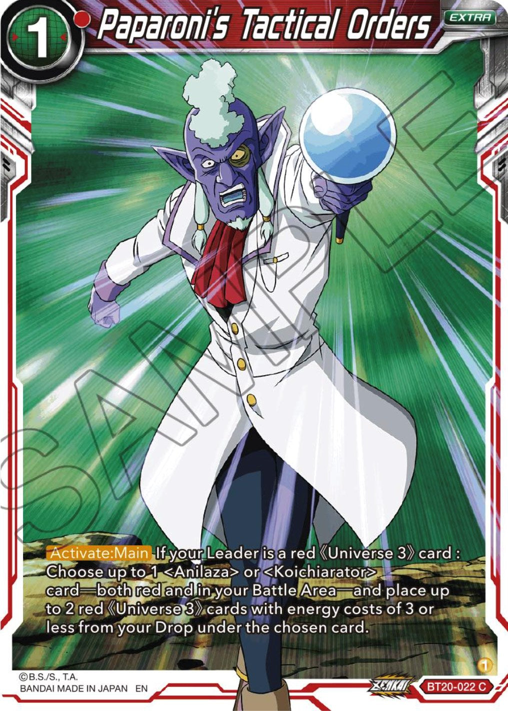 Paparoni's Tactical Orders (BT20-022) [Power Absorbed] | Odin's Place