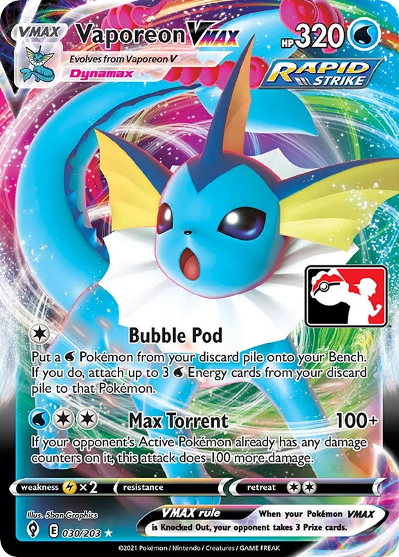 Vaporeon VMAX (030/203) [Prize Pack Series One] | Odin's Place