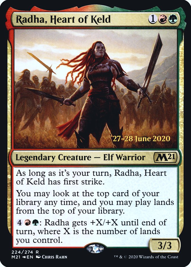 Radha, Heart of Keld [Core Set 2021 Prerelease Promos] | Odin's Place