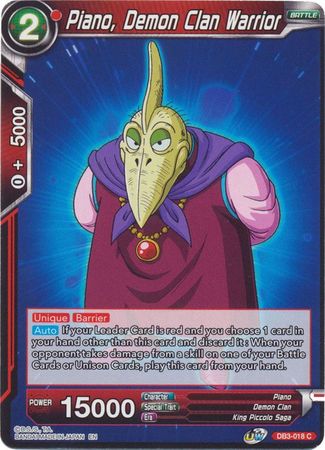 Piano, Demon Clan Warrior (DB3-018) [Giant Force] | Odin's Place