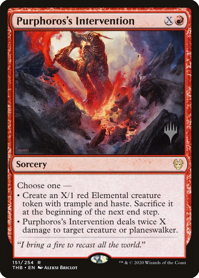 Purphoros's Intervention (Promo Pack) [Theros Beyond Death Promos] | Odin's Place