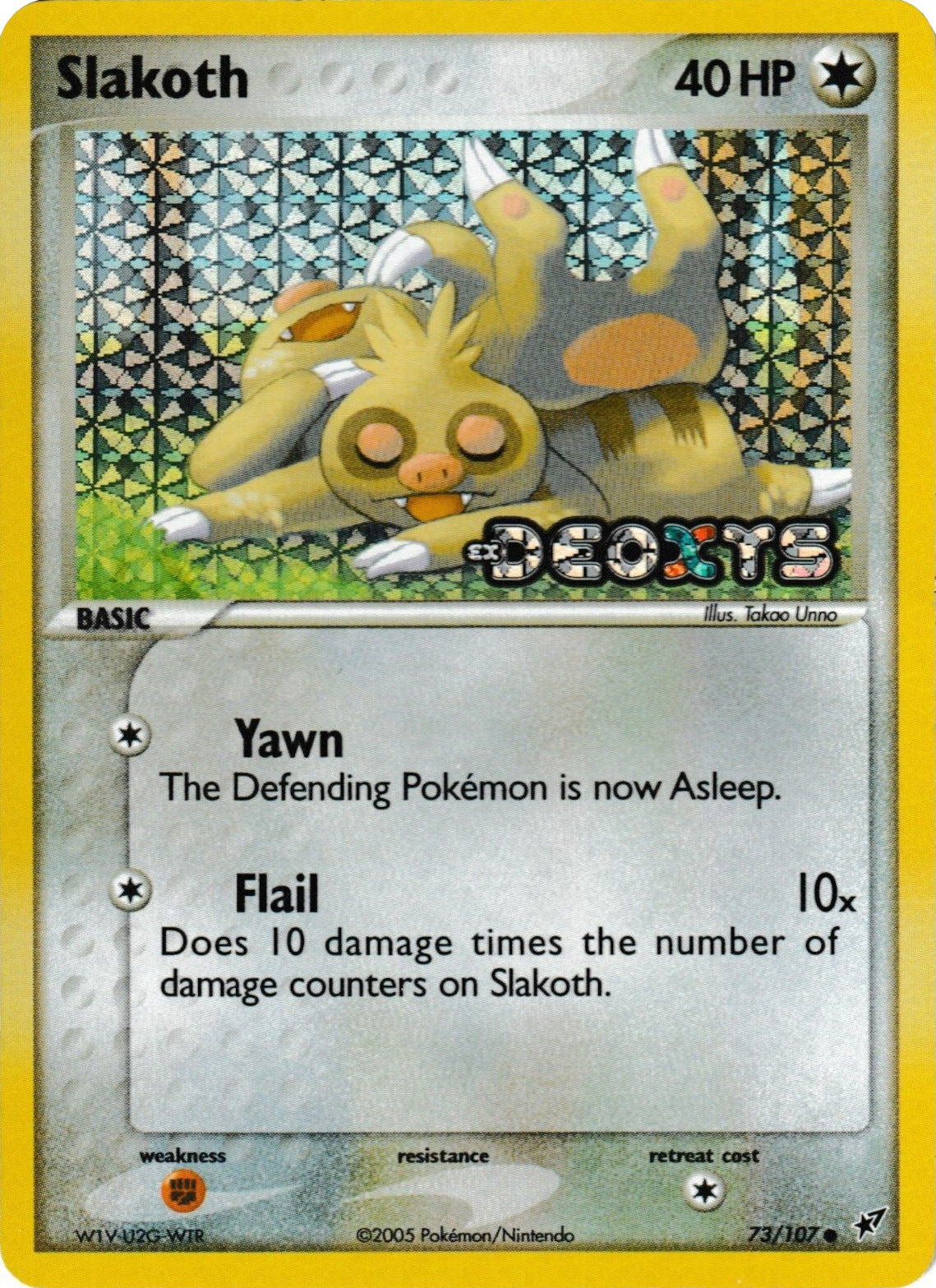 Slakoth (73/107) (Stamped) [EX: Deoxys] | Odin's Place