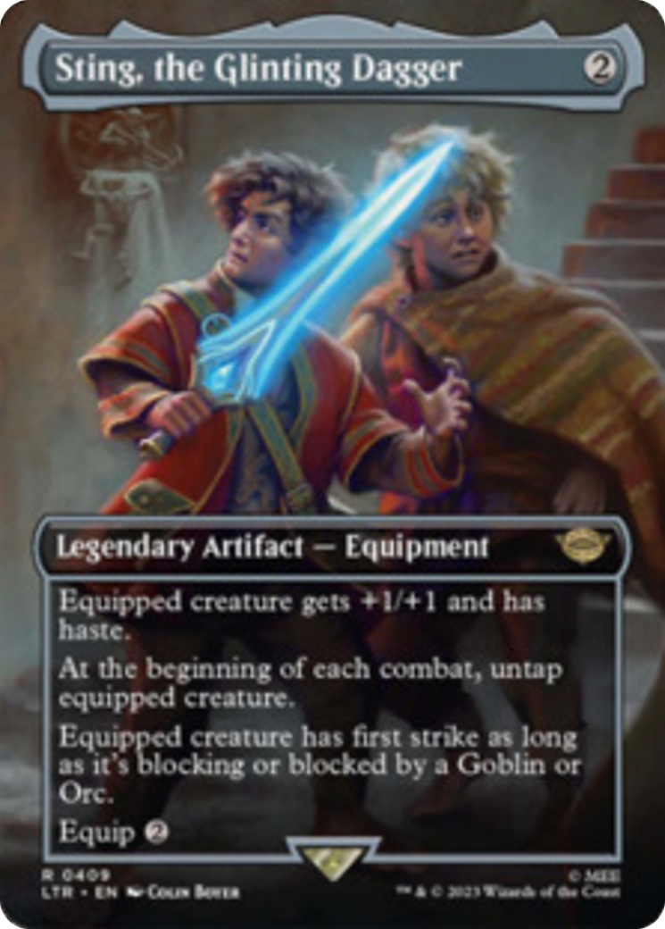 Sting, the Glinting Dagger (Borderless Alternate Art) [The Lord of the Rings: Tales of Middle-Earth] | Odin's Place