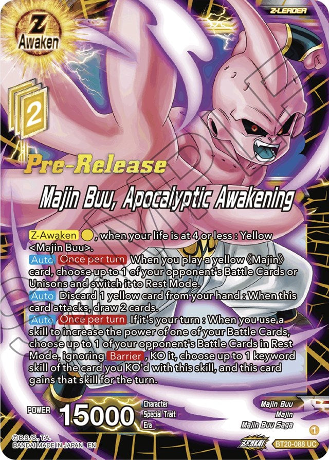 Majin Buu, Apocalyptic Awakening (BT20-088) [Power Absorbed Prerelease Promos] | Odin's Place