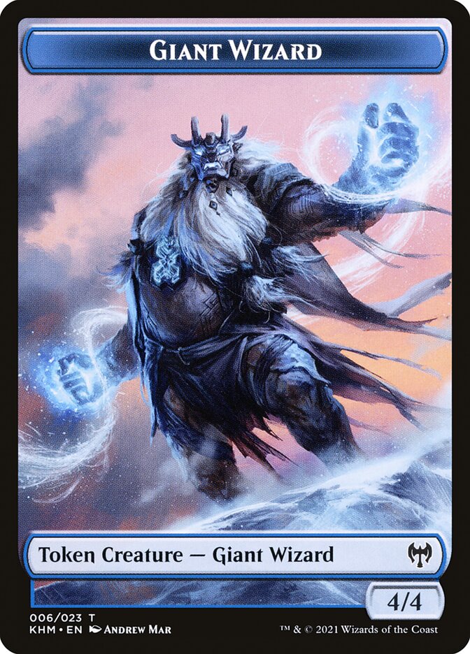 Elf Warrior // Giant Wizard Double-Sided Token [Kaldheim Tokens] | Odin's Place