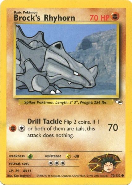 Brock's Rhyhorn (70/132) [Gym Heroes Unlimited] | Odin's Place