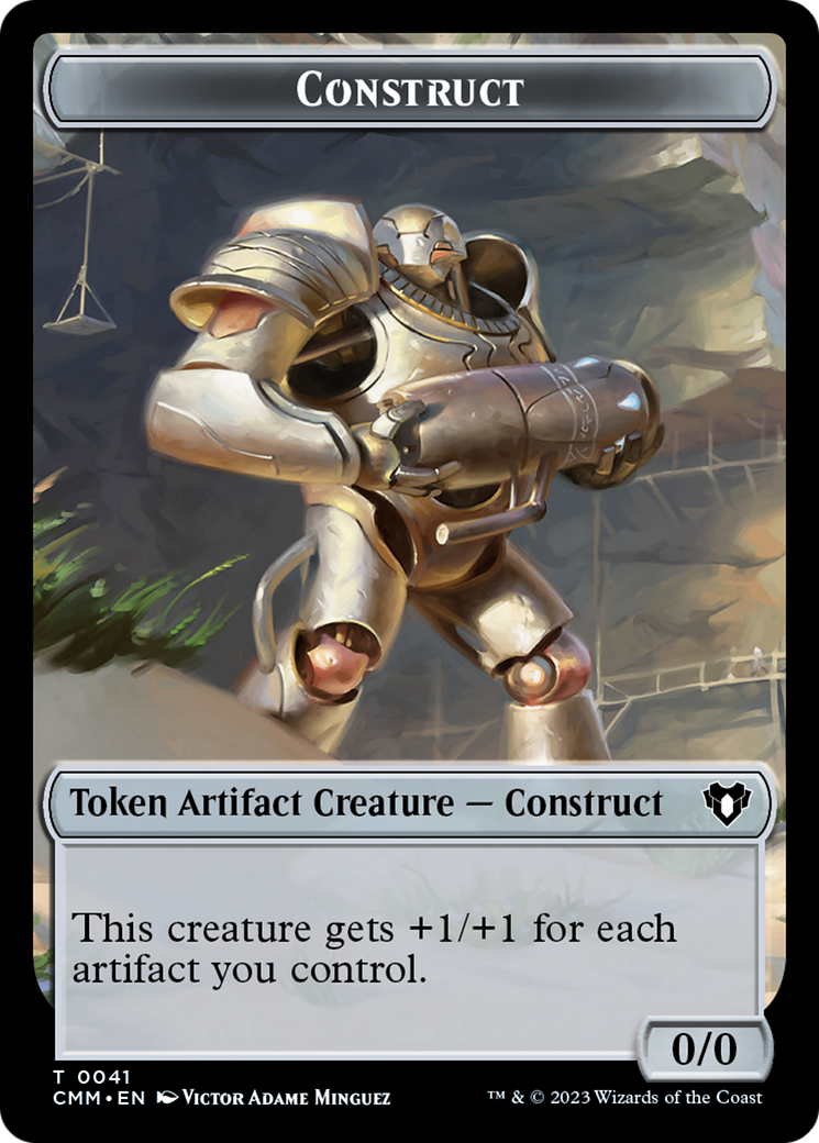 Spirit (0010) // Construct (0041) Double-Sided Token [Commander Masters Tokens] | Odin's Place
