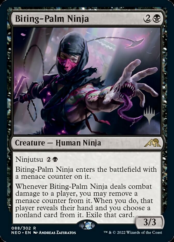 Biting-Palm Ninja (Promo Pack) [Kamigawa: Neon Dynasty Promos] | Odin's Place
