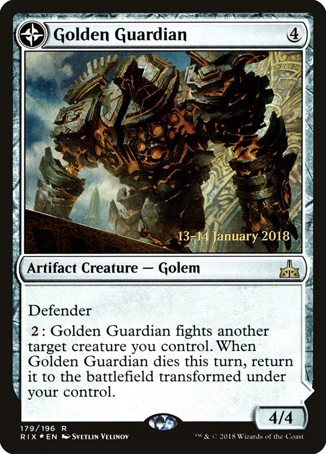Golden Guardian // Gold-Forge Garrison [Rivals of Ixalan Prerelease Promos] | Odin's Place