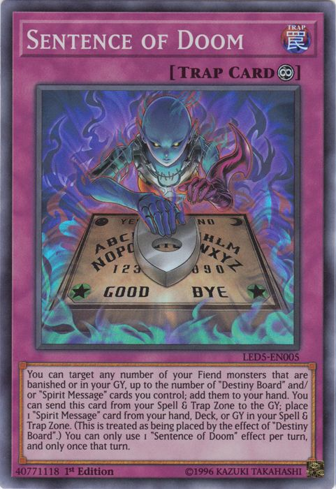 Sentence of Doom [LED5-EN005] Super Rare | Odin's Place