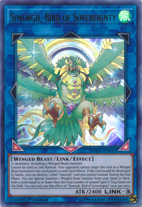 Simorgh, Bird of Sovereignty [DUOV-EN012] Ultra Rare | Odin's Place