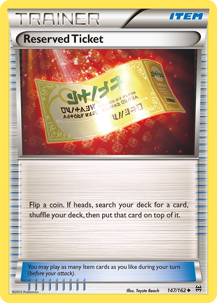 Reserved Ticket (147/162) [XY: BREAKthrough] | Odin's Place