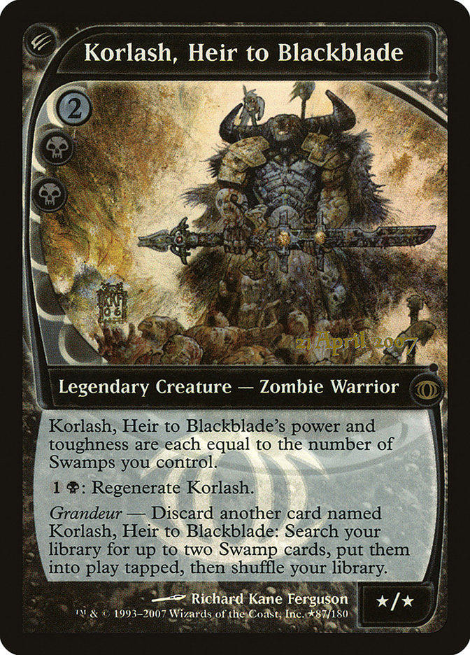 Korlash, Heir to Blackblade (87) [Future Sight Promos] | Odin's Place