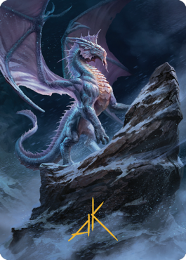 Ancient Silver Dragon Art Card (06) (Gold-Stamped Signature) [Commander Legends: Battle for Baldur's Gate Art Series] | Odin's Place