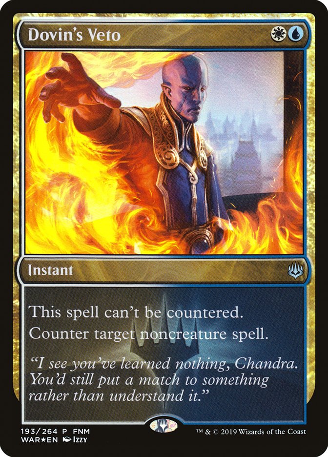 Dovin's Veto (193) (FNM) [War of the Spark Promos] | Odin's Place