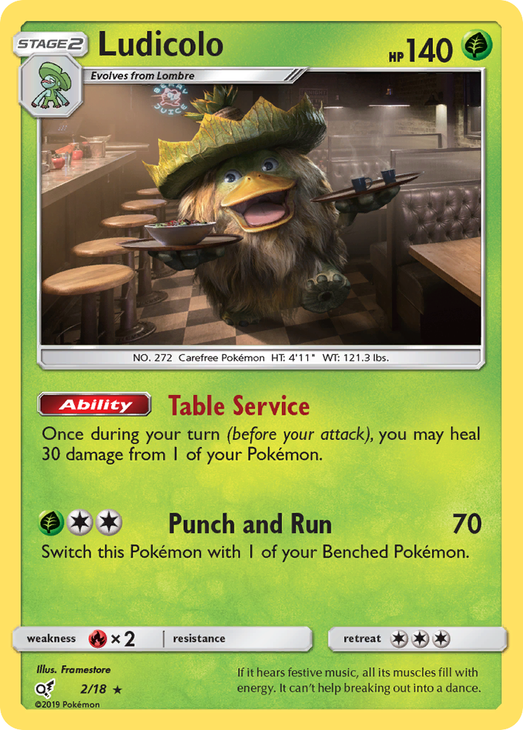Ludicolo (2/18) [Sun & Moon: Detective Pikachu] | Odin's Place