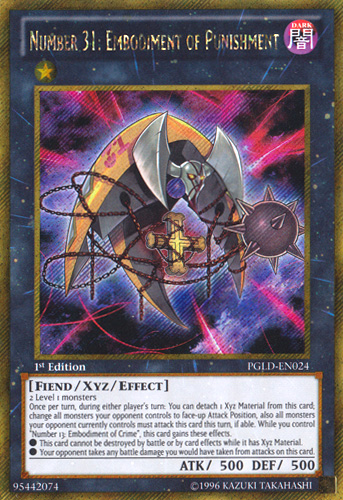Number 31: Embodiment of Punishment [PGLD-EN024] Gold Secret Rare | Odin's Place