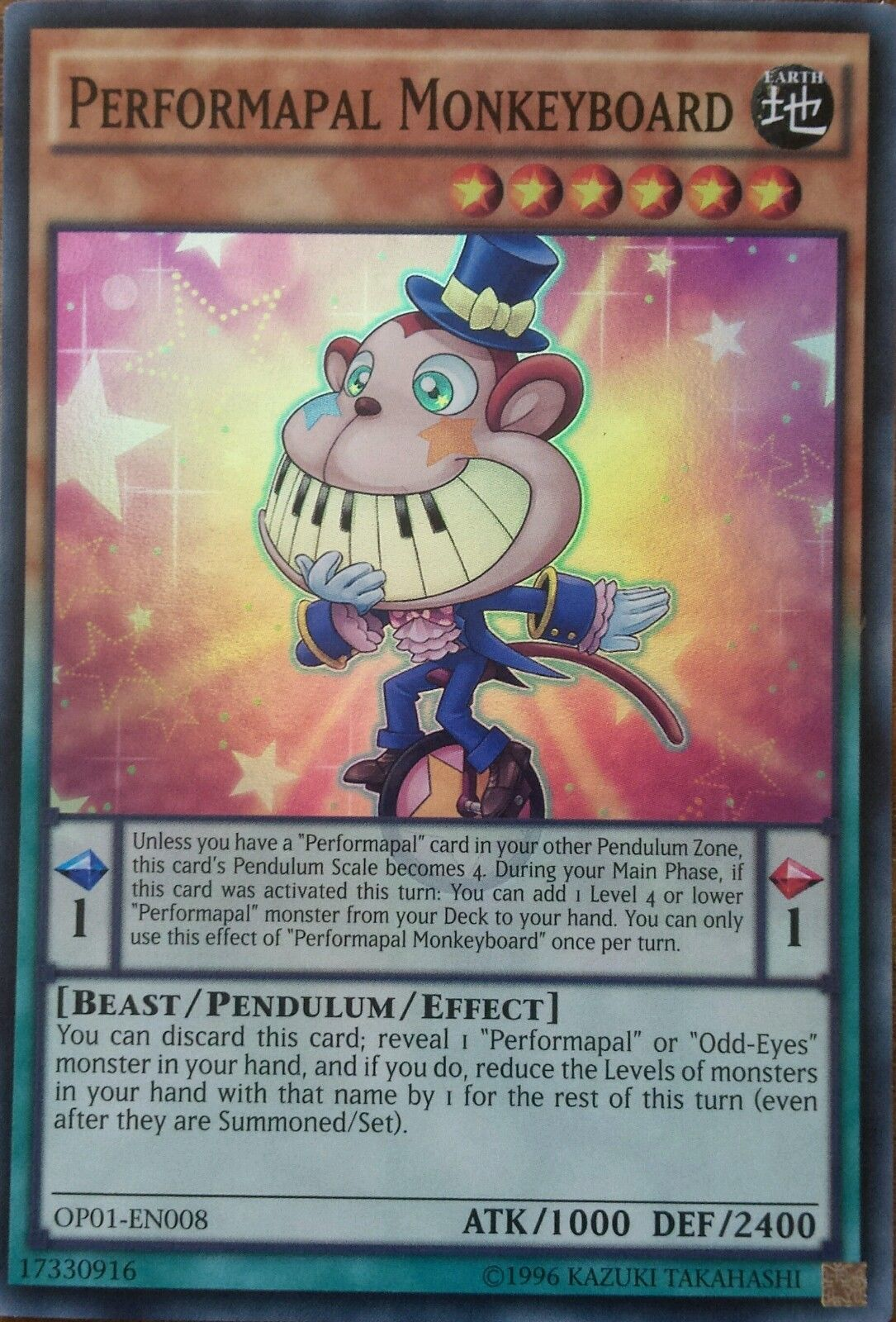 Performapal Monkeyboard [OP01-EN008] Super Rare | Odin's Place