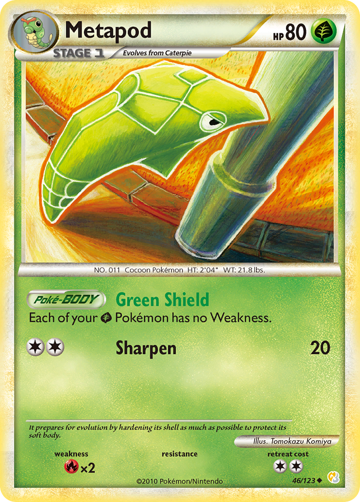 Metapod (46/123) [HeartGold & SoulSilver: Base Set] | Odin's Place