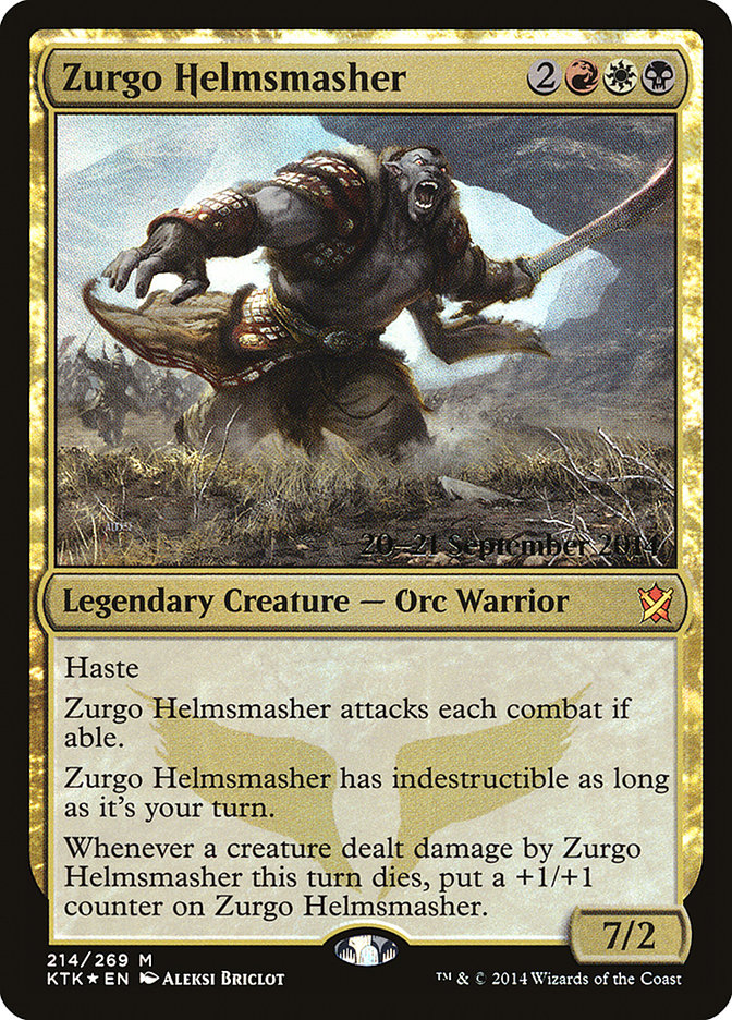 Zurgo Helmsmasher (214) [Khans of Tarkir Prerelease Promos] | Odin's Place